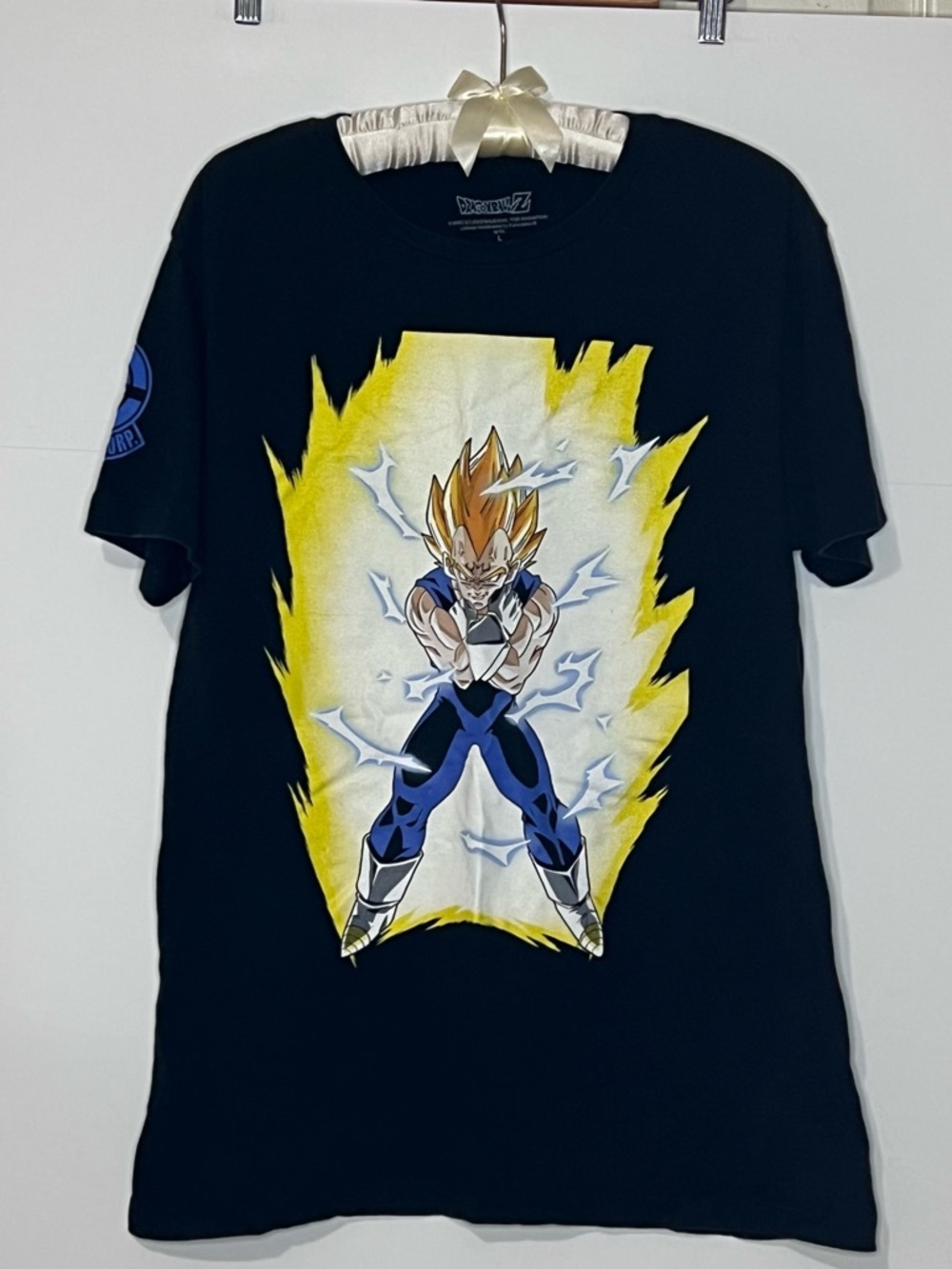Dragon Ball Z T-Shirt Vegeta 2-sided Graphics Size L Capsule Corp Black Fire